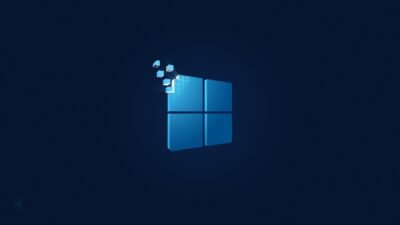 Windows 11: Dark Blue Minimalist Design 4K Wallpaper