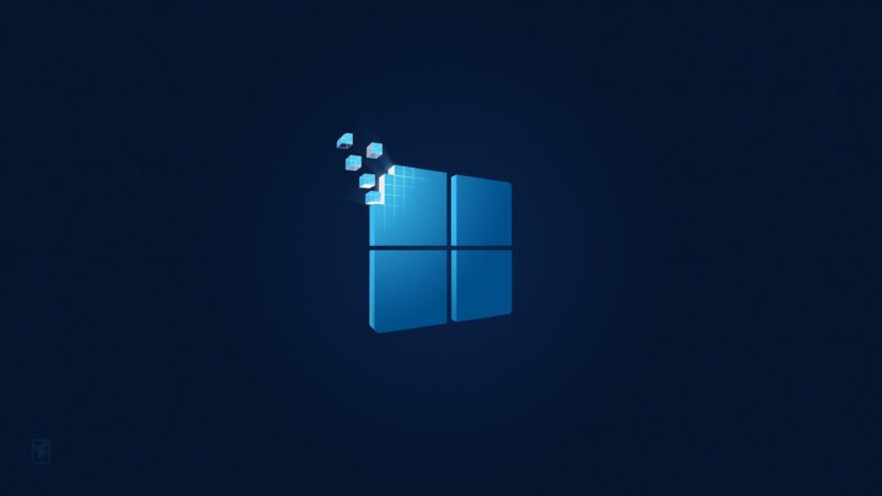 Windows 11: Dark Blue Minimalist Design 4K Wallpaper