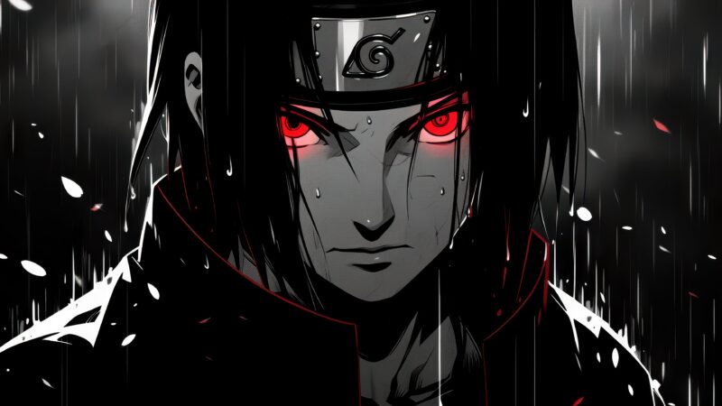 Itachi: Crimson Sharingan Shadow 4K Wallpaper