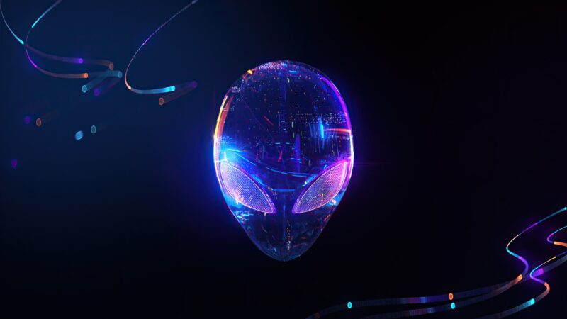 Alienware: Neon Skull Phantom 4K Wallpaper