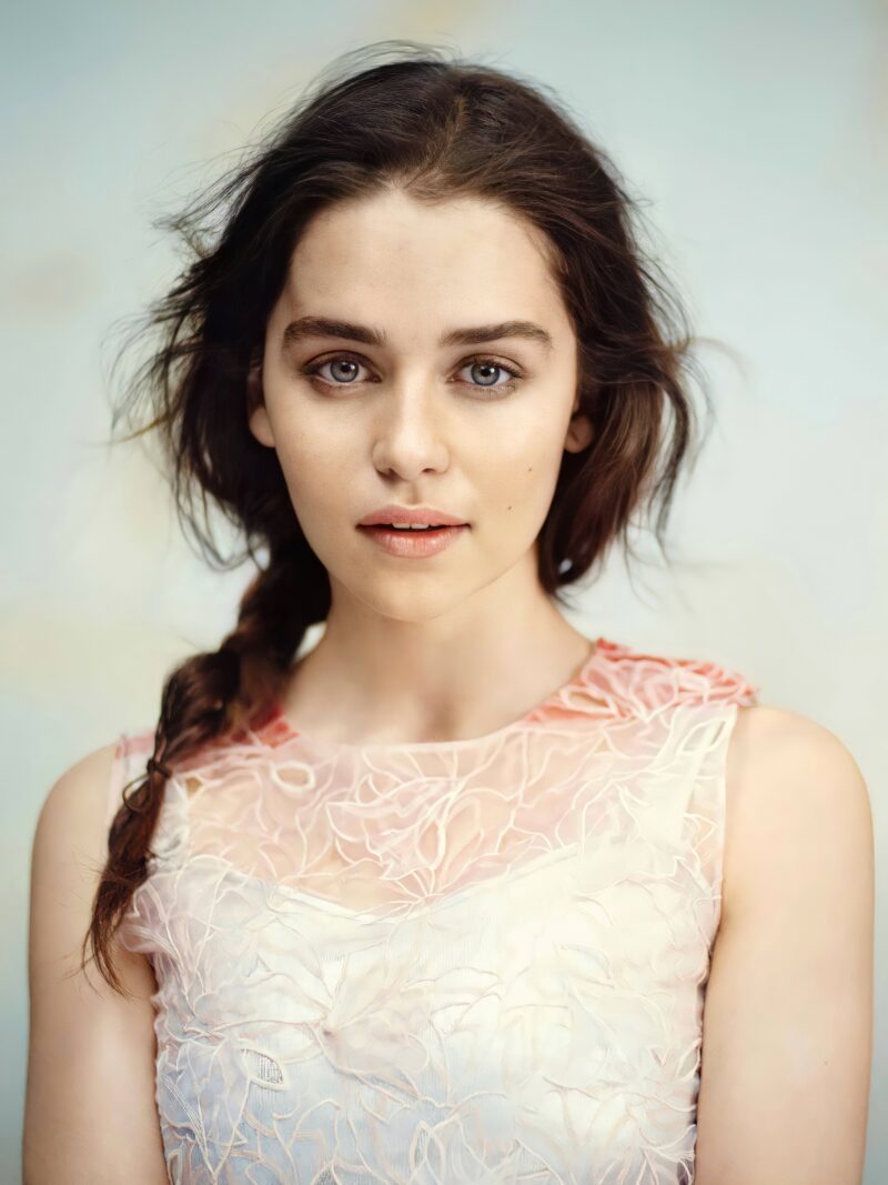 Emilia Clarke: Ethereal Portrait in Lace 4K 5K Wallpaper