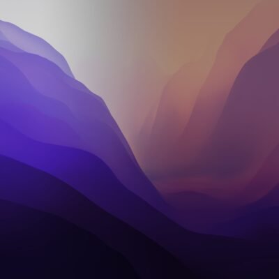 Monterey Layers: Purple Mountain Gradient 4K 5K Wallpaper