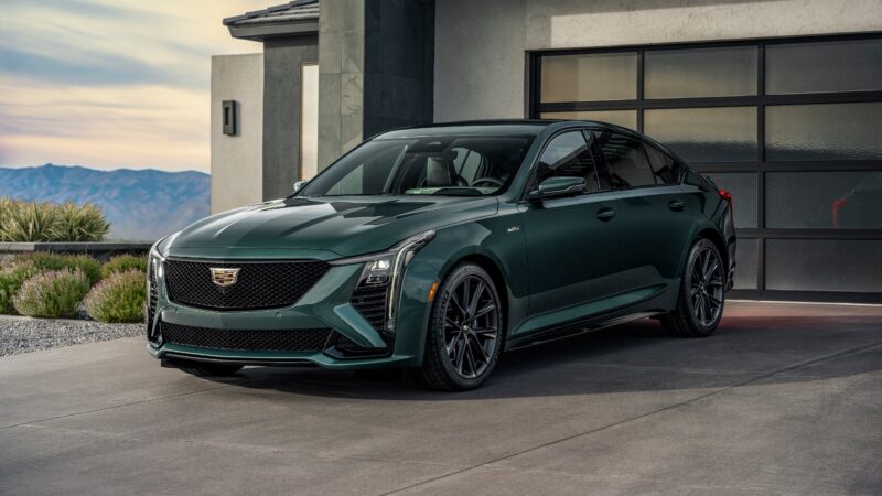 2025 Cadillac CT5-V: Dark Green Performance Beast 4K 5K Wallpaper