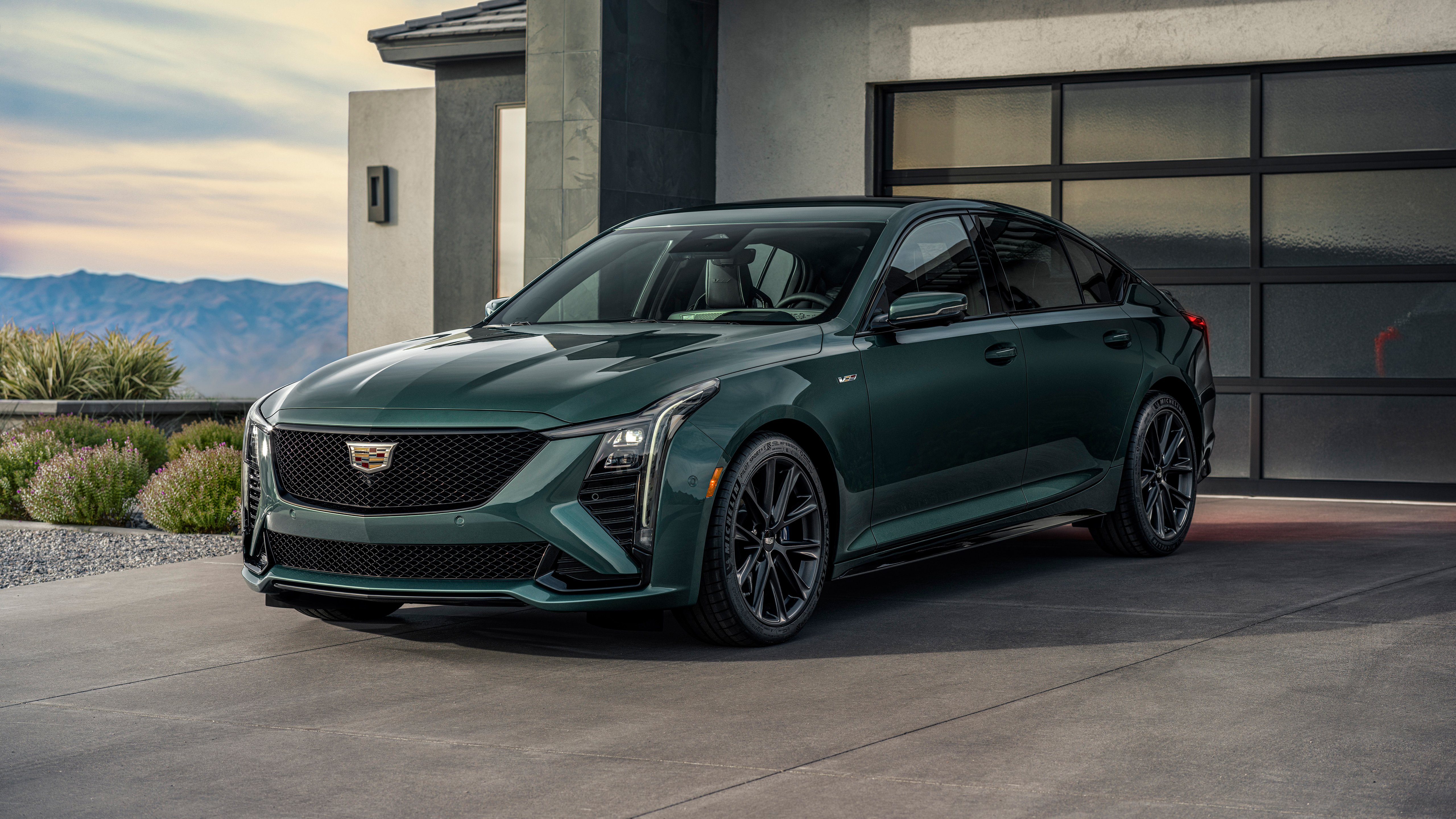 2025 Cadillac CT5-V: Dark Green Performance Beast 4K 5K Wallpaper