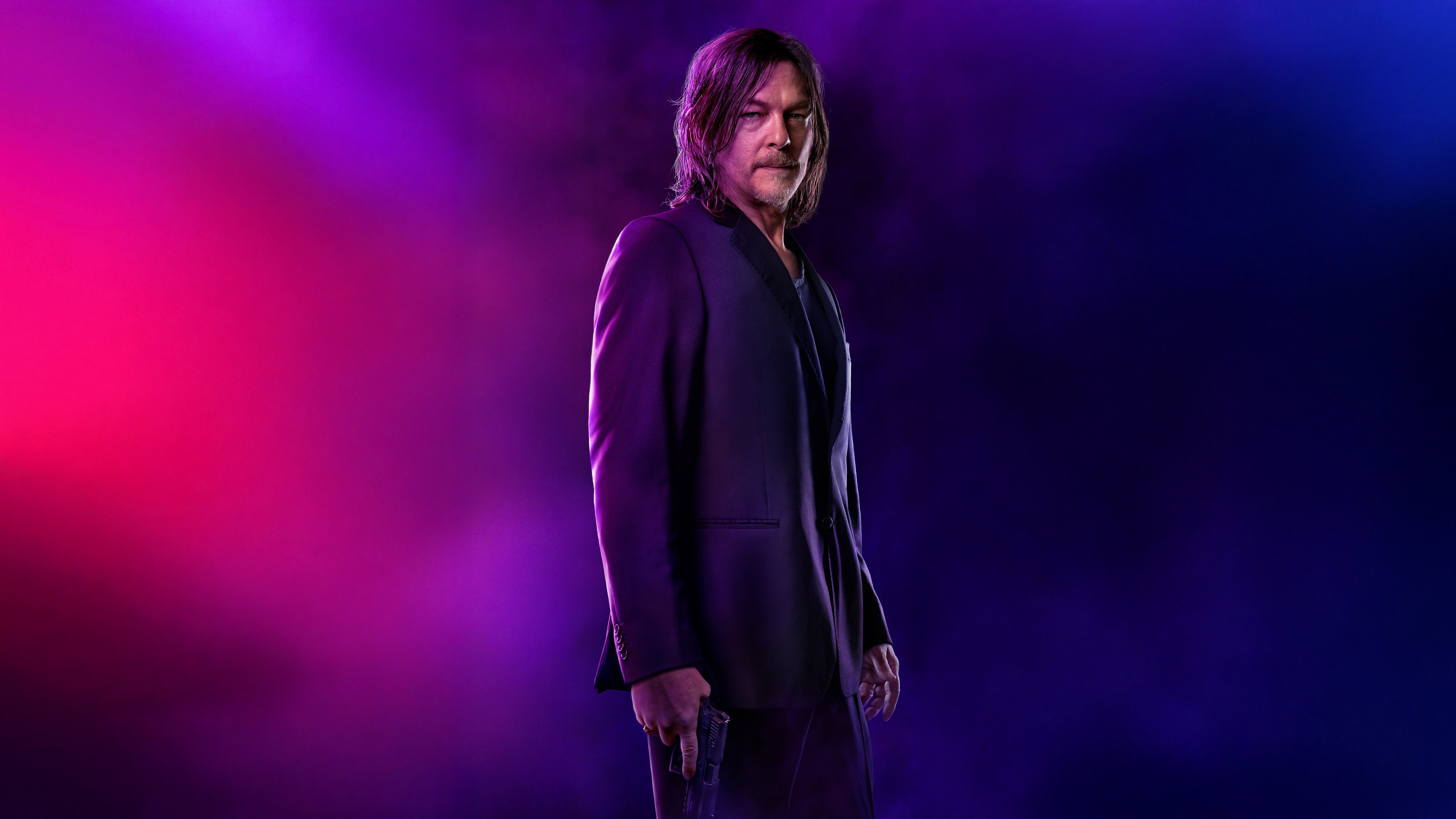 Norman Reedus: Neon Ballerina Portrait 4K 5K Wallpaper