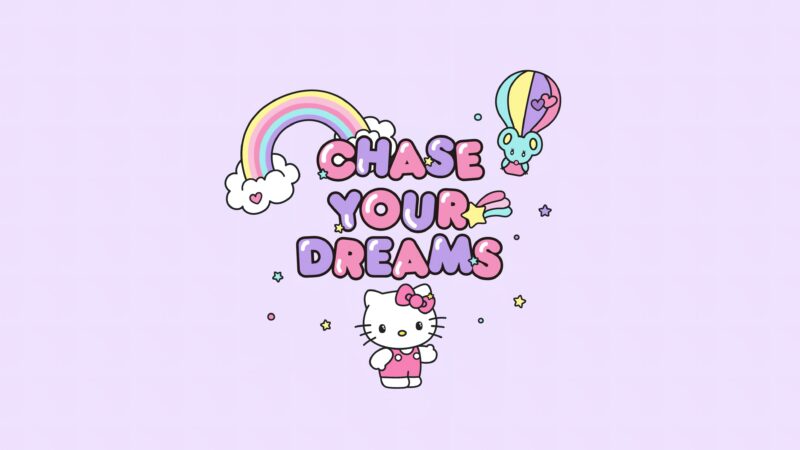 Chase Dreams with Hello Kitty 4K Wallpaper