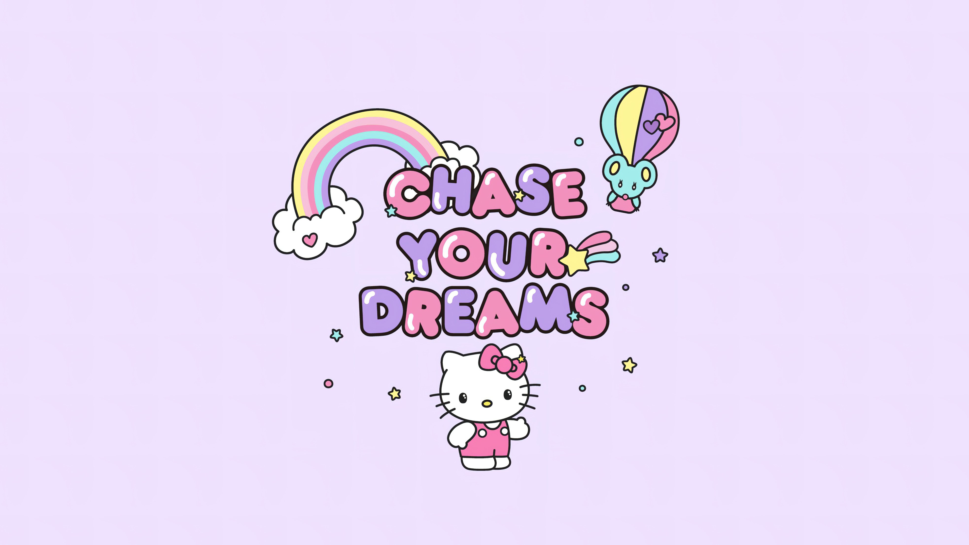 Chase Dreams with Hello Kitty 4K Wallpaper