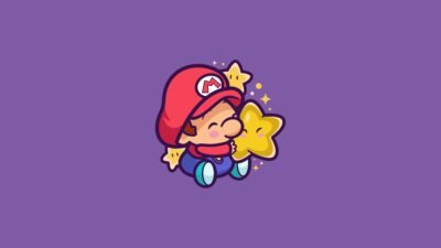Adorable Super Mario Star Cuddle 4K 5K 8K Wallpaper