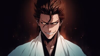 Aizen: Soul Reaper's Sinister Gaze 4K 5K Wallpaper