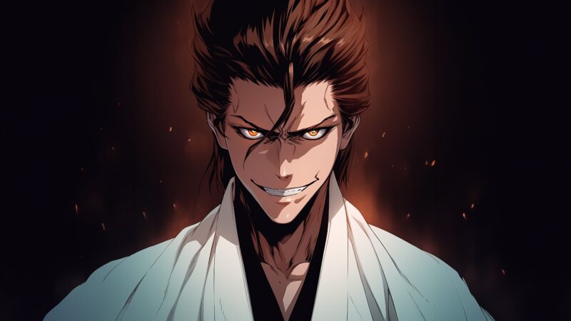 Aizen: Soul Reaper's Sinister Gaze 4K 5K Wallpaper