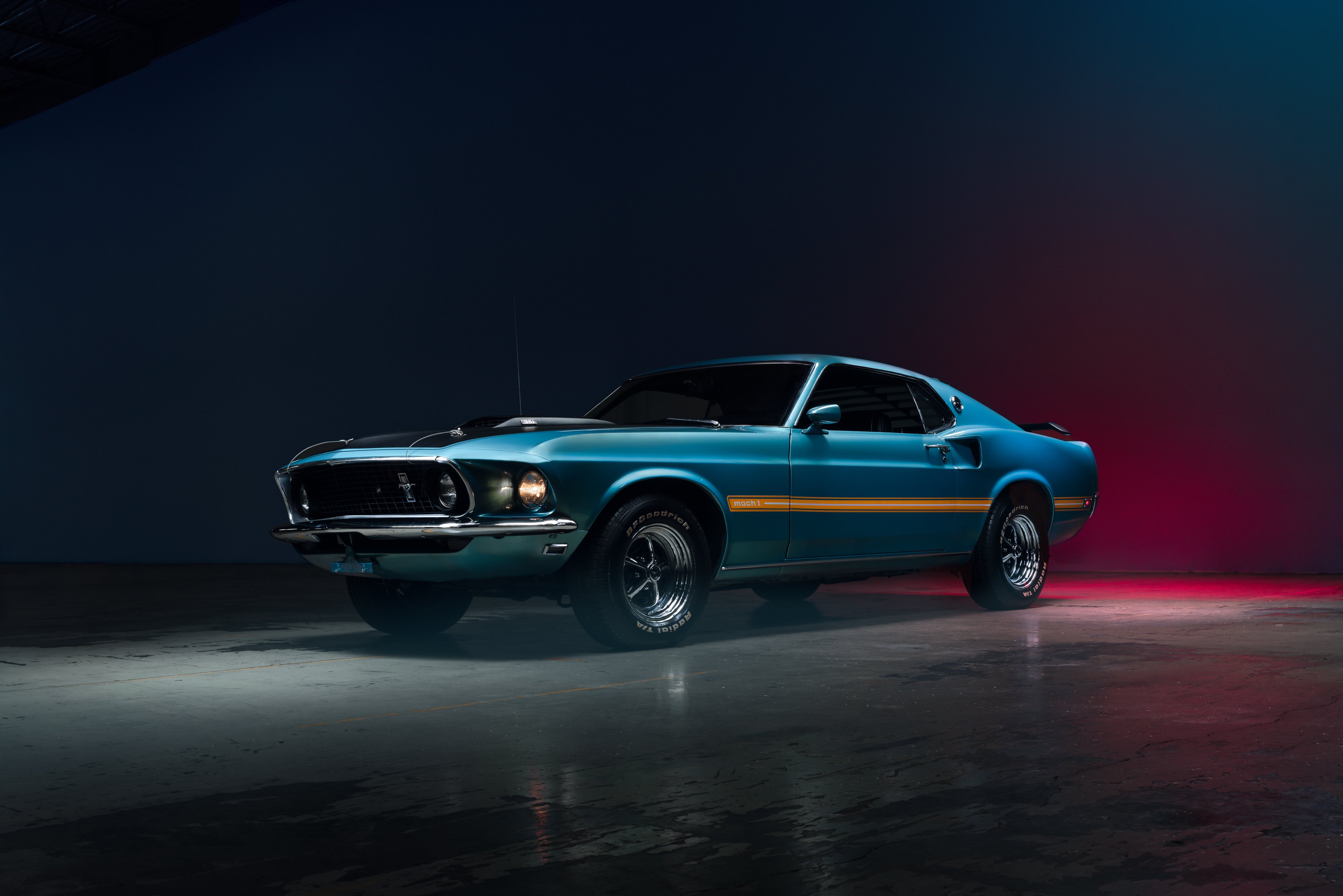 Midnight Mach 1: Muscle Car Glory 4K Wallpaper