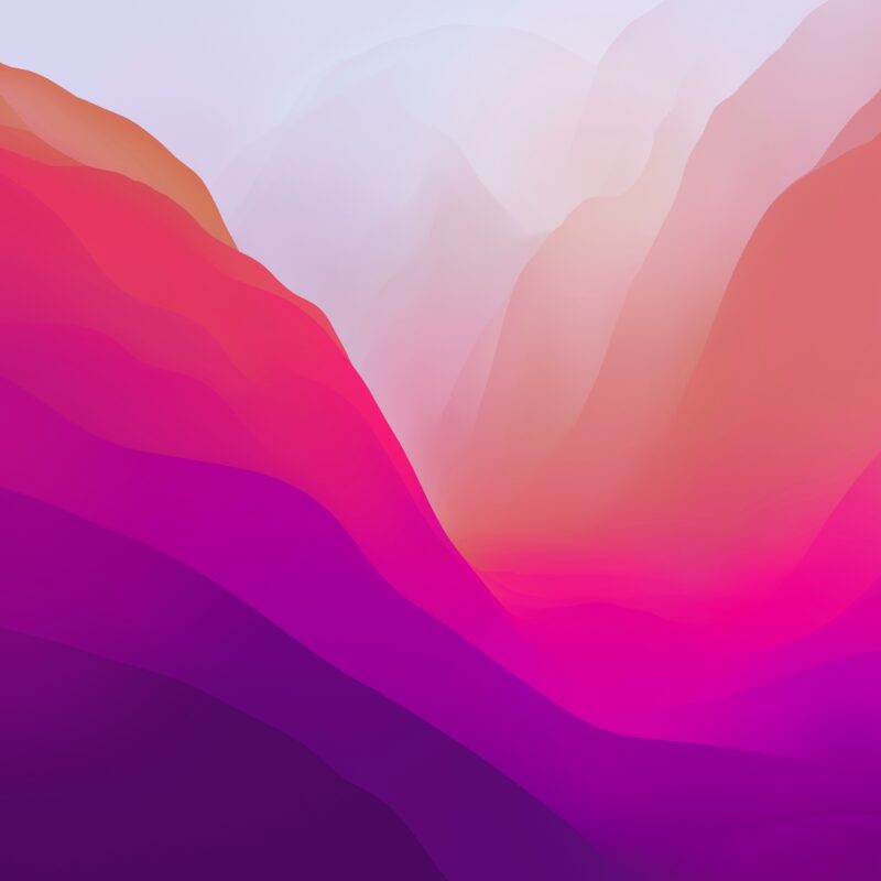 Monterey Layers: Pink Gradient Waves 4K 5K 8K Wallpaper