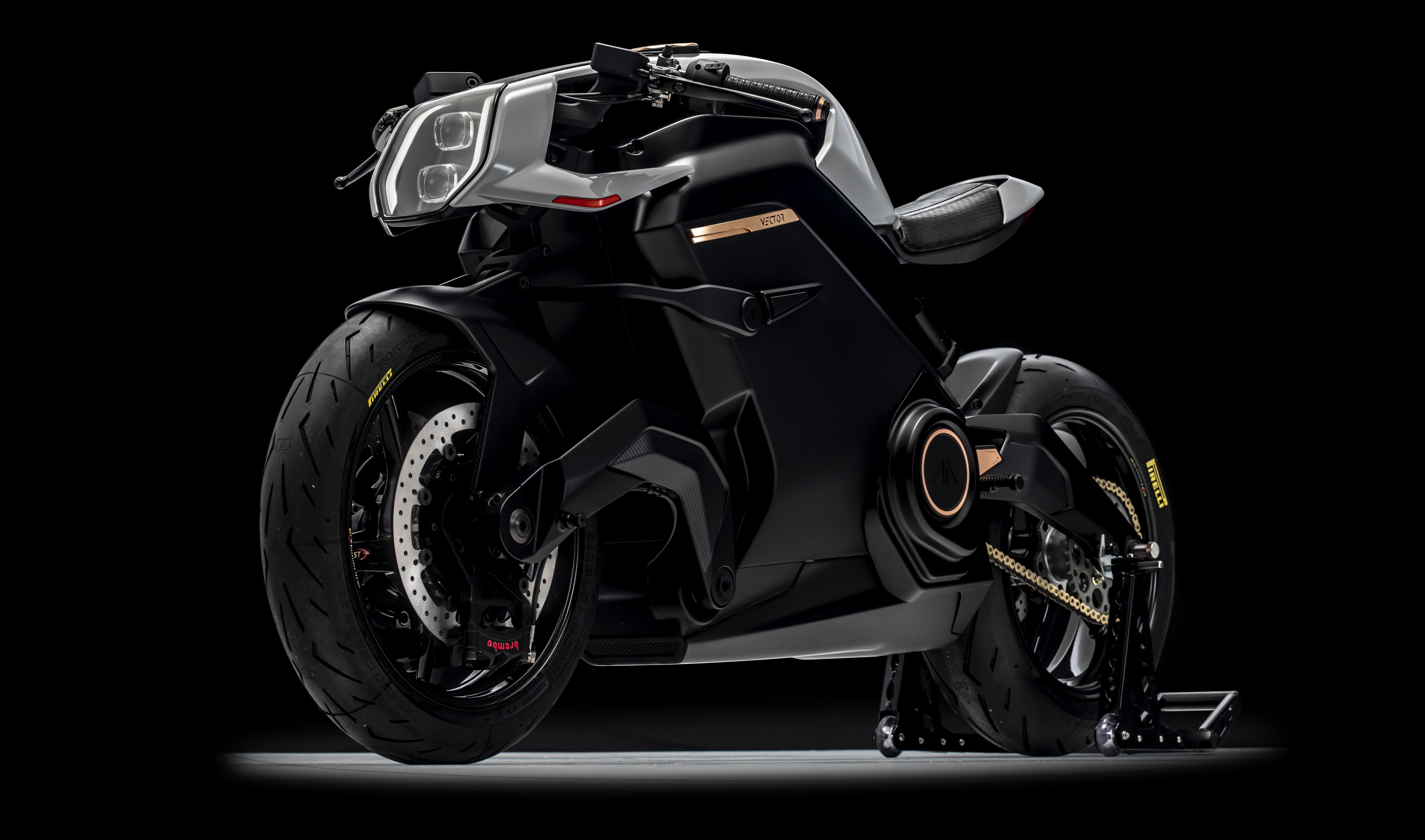 Arc Vector: Electrifying Cafe Racer Future 4K 5K Wallpaper