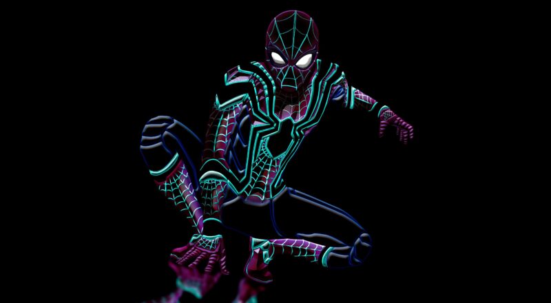 Neon Web Slinger: Spider-Man Luminescence 4K 5K Wallpaper