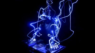 Electrifying DJ Soundscape 4K Wallpaper