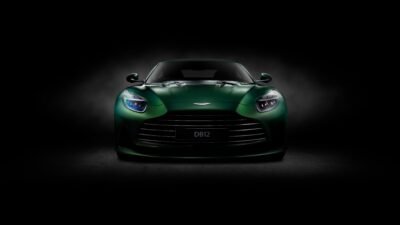 Aston Martin DB12: Midnight Green Elegance 4K 5K 8K Wallpaper