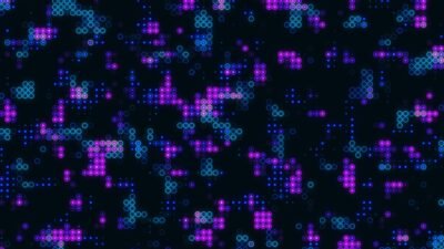 Pixel Grid Neon Cosmos 4K Wallpaper