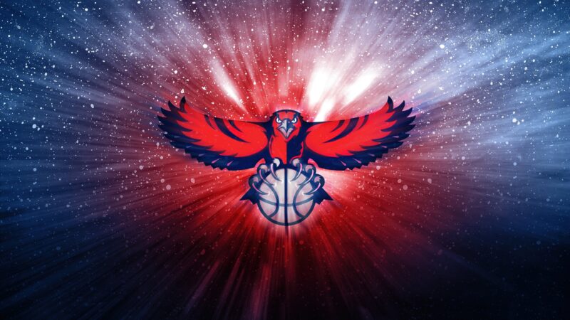 Hawks Soar: NBA Basketball Logo Magic 4K Wallpaper