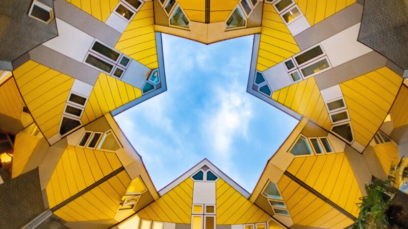 Geometric Cube Houses of Rotterdam 4K 5K 8K Wallpaper