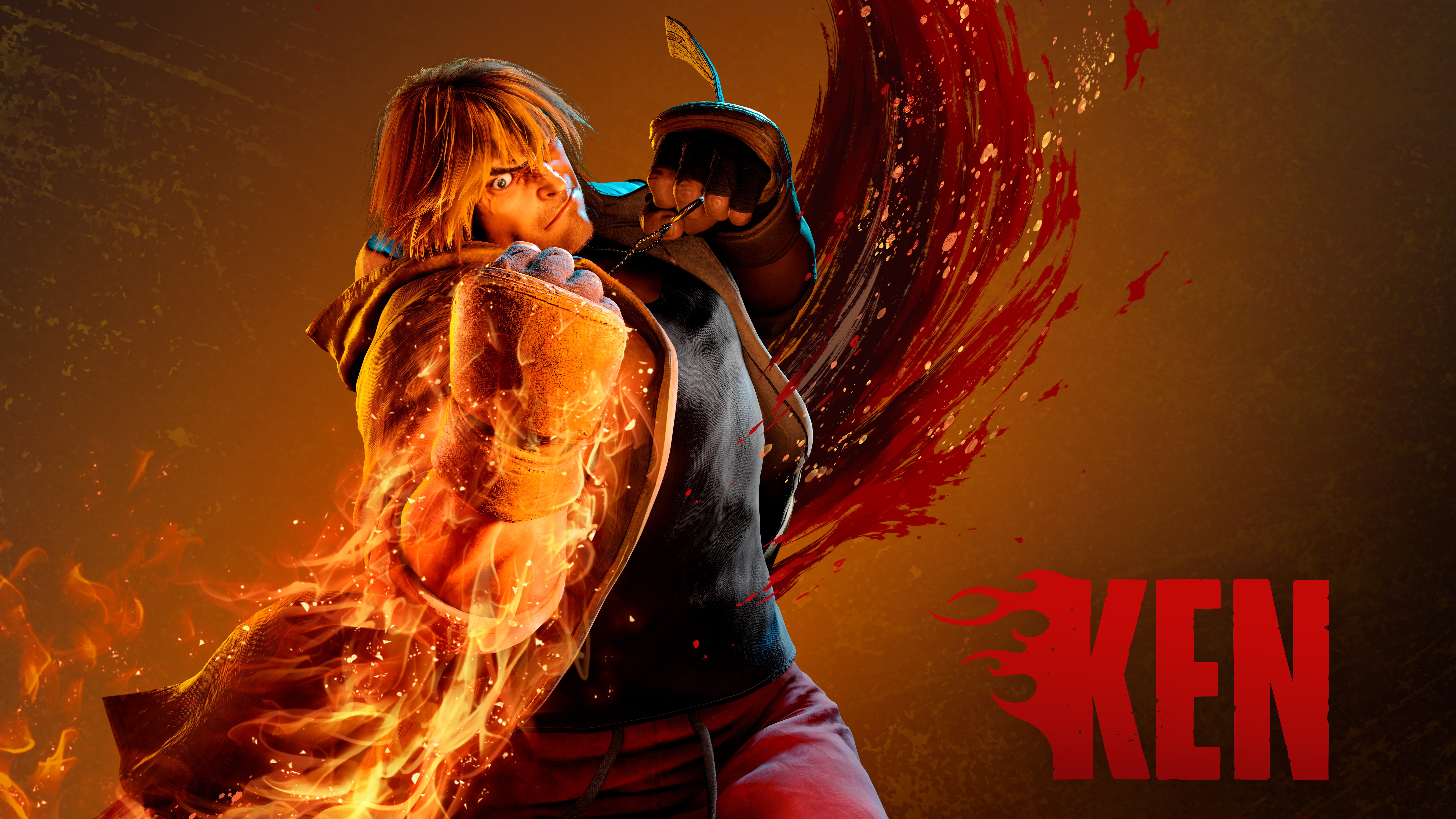 Ken Masters: Street Fighter 6 Flame Unleashed 4K 5K 8K Wallpaper