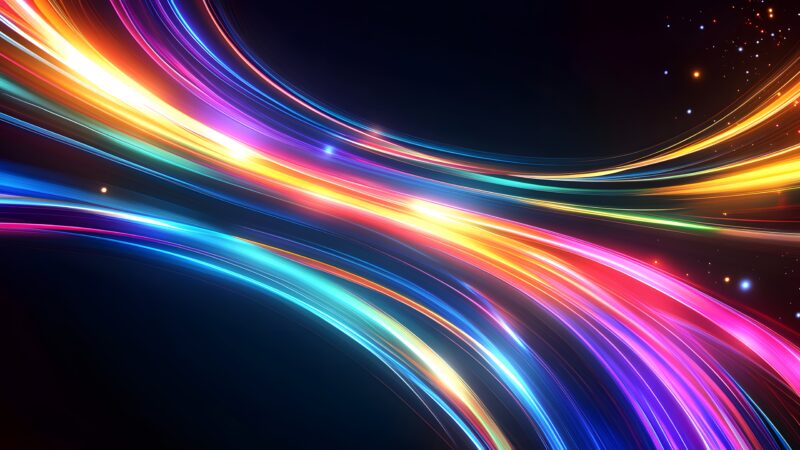 Cosmic Neon Trails: Galactic Energy Flow 4K 5K 8K Wallpaper