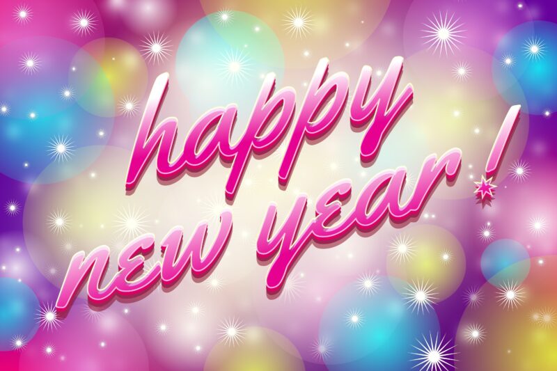 Dazzling Happy New Year Pink Celebration 4K Wallpaper