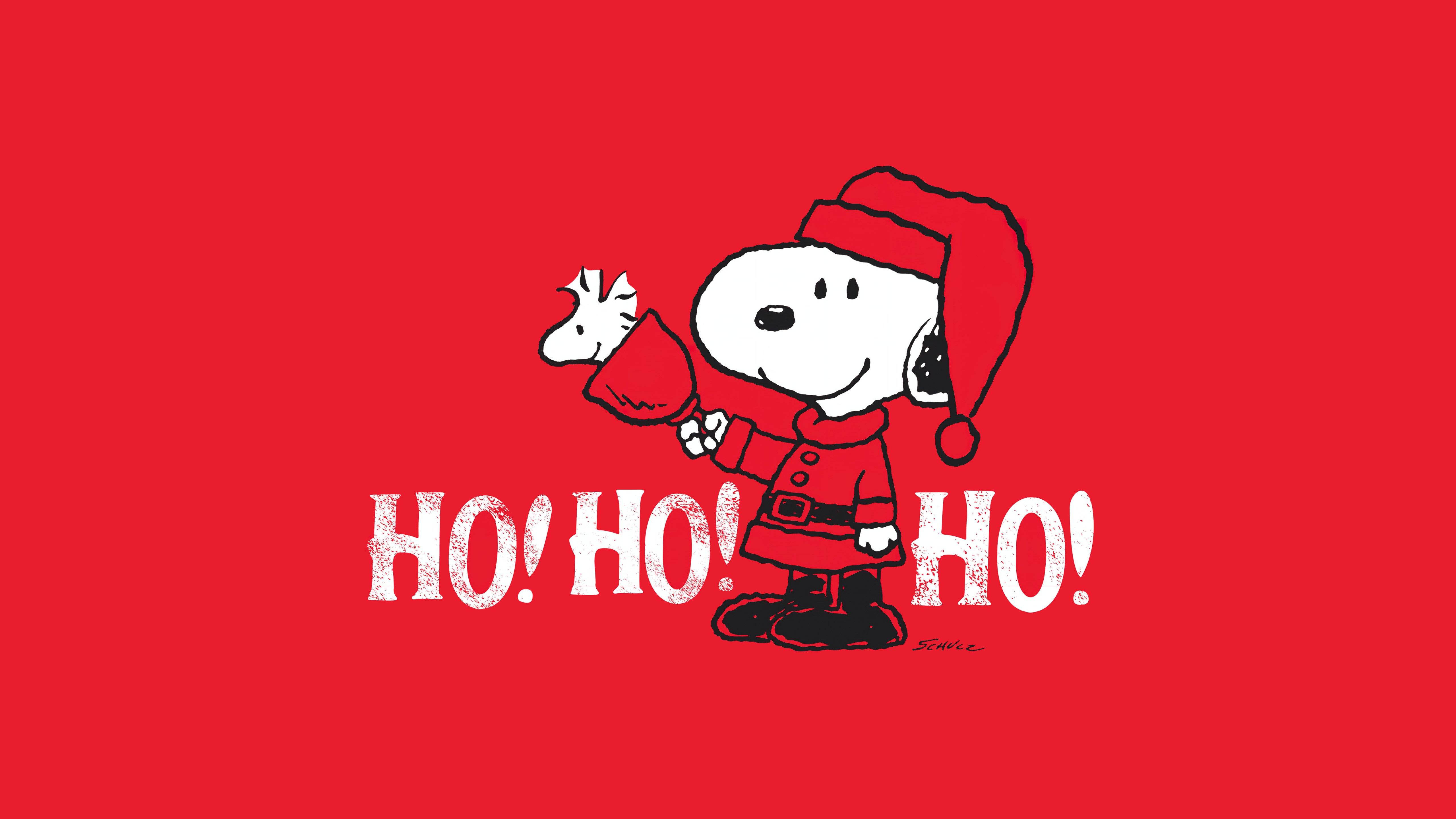 Snoopy Santa Ho Ho Ho Christmas Fun 4K 5K Wallpaper
