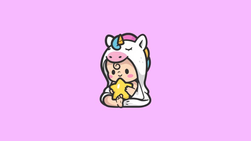Adorable Unicorn Baby Cuteness 4K 5K 8K Wallpaper