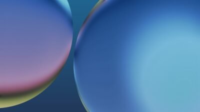 Spheres of Gradient Blue 4K 5K Wallpaper