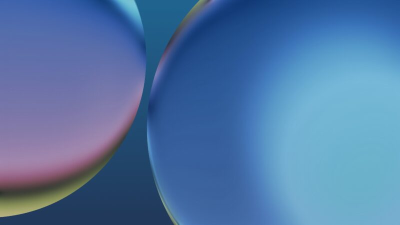 Spheres of Gradient Blue 4K 5K Wallpaper