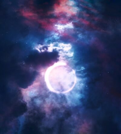 Ethereal Eclipse: Cosmic Night Whispers 4K Wallpaper