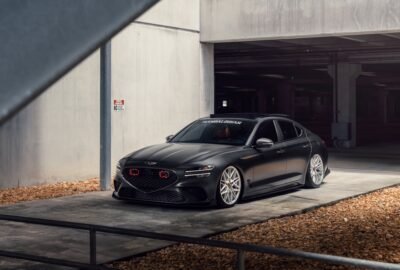 Dark Genesis: Slammed G70 Performance Sedan 4K 5K 8K Wallpaper