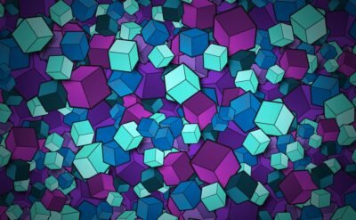 Cubic Chaos: 3D Cubes Collide 4K Wallpaper