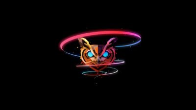 Neon Owl: Digital Luminescence 4K Wallpaper