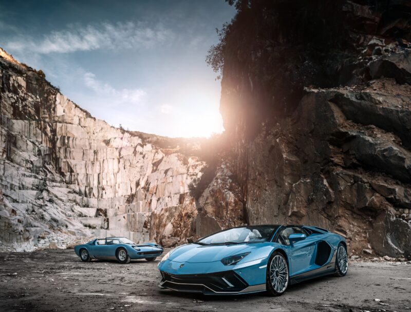 Lamborghini Legends: Aventador & Miura Roadster 4K 5K Wallpaper