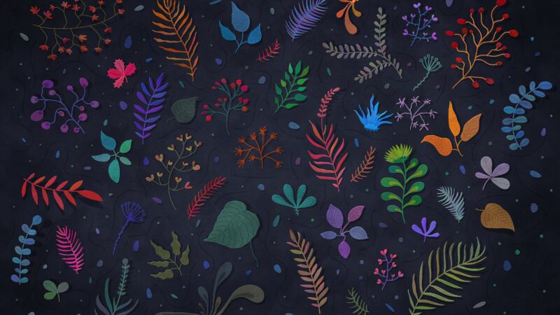 Nocturnal Botanical Symphony 4K 5K Wallpaper