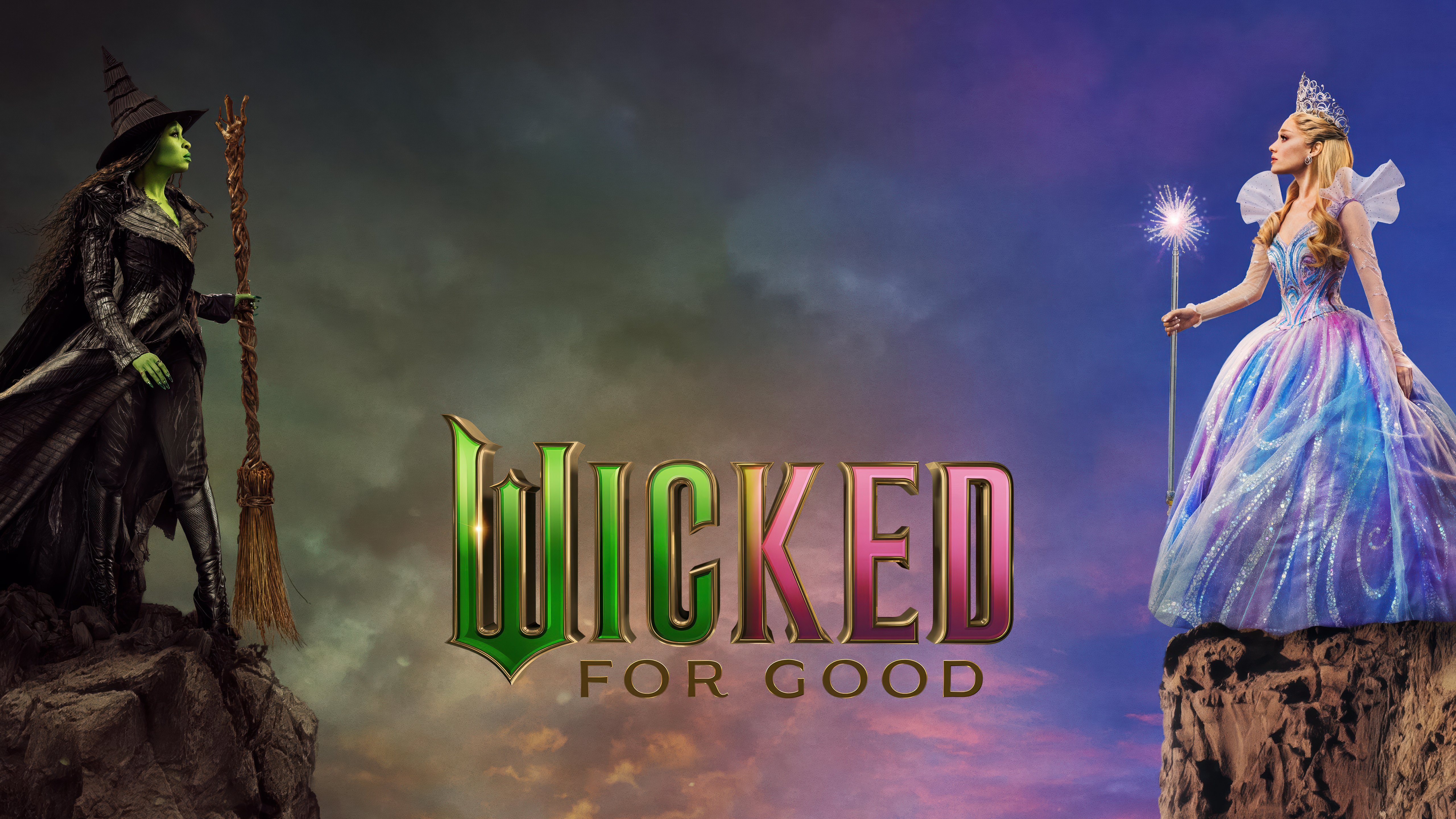 Wicked: Elphaba & Glinda's Epic Musical Tale 4K 5K Wallpaper