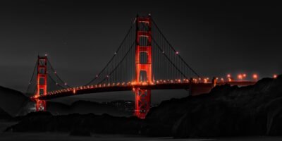 Golden Gate's Midnight Glow Wallpaper