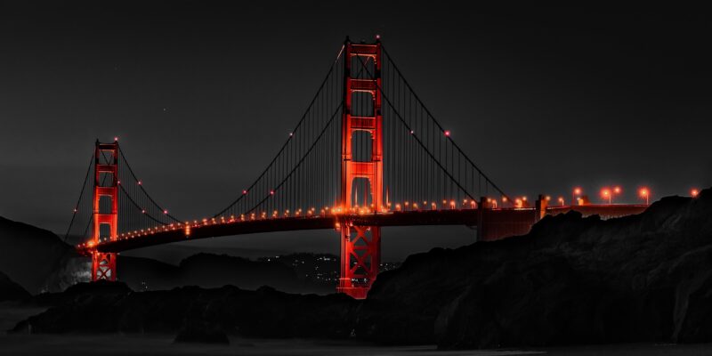 Golden Gate's Midnight Glow Wallpaper