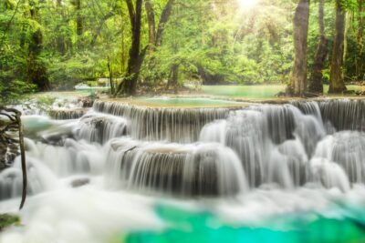 Serene Cascades of Erawan Falls 4K 5K Wallpaper