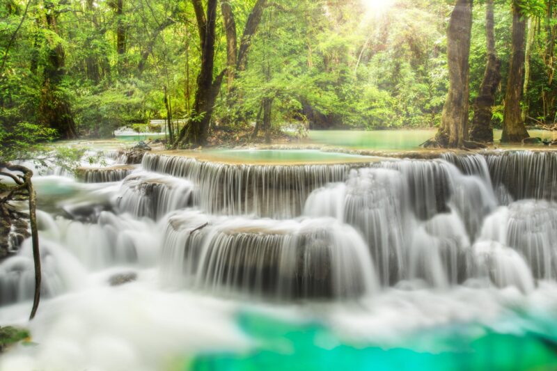 Serene Cascades of Erawan Falls 4K 5K Wallpaper