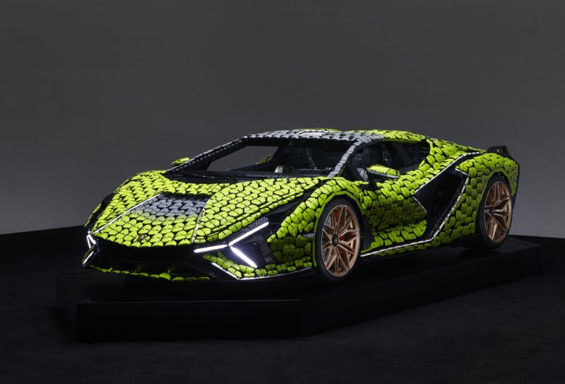 LEGO Lamborghini Sián: Neon Green Hypercar 4K Wallpaper