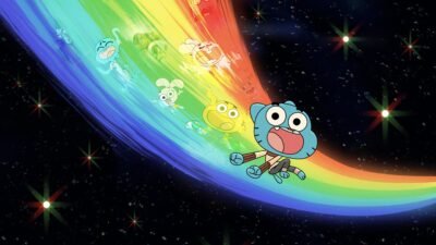 Gumball's Rainbow Cosmic Adventure 4K Wallpaper