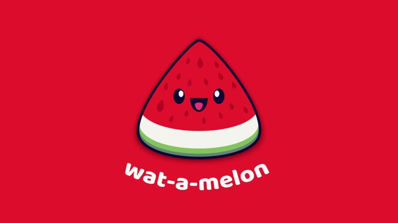 Wat-a-melon: Cute Kawaii Fruit Slice 4K 5K 8K Wallpaper