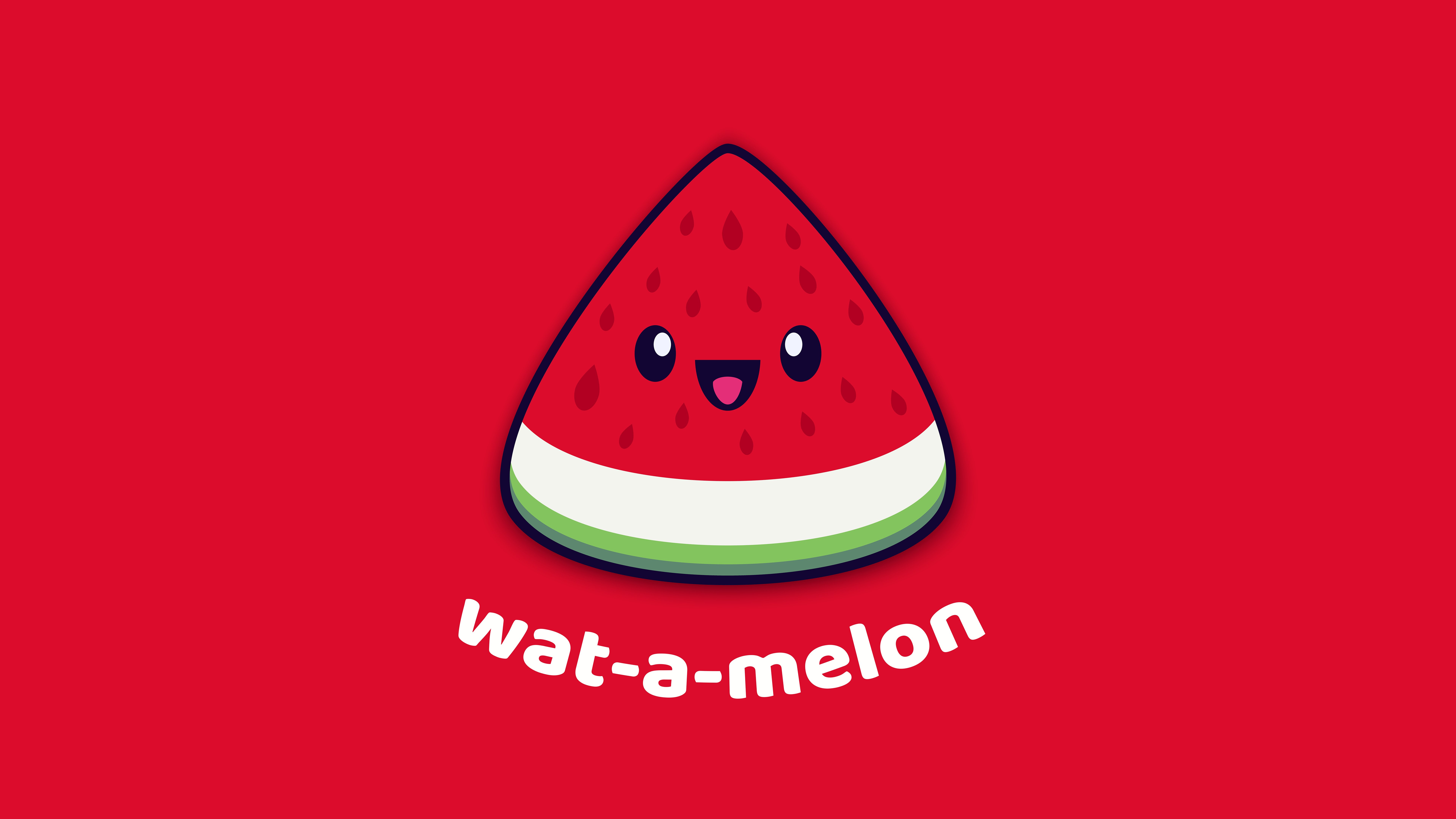 Wat-a-melon: Cute Kawaii Fruit Slice 4K 5K 8K Wallpaper