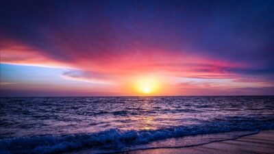 Enchanting Ocean Sunset Panorama 4K 5K 8K Wallpaper