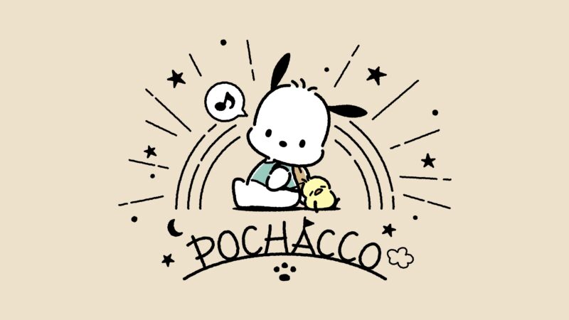 Pochacco: Adorable Pup in Starry Sketch 4K 5K Wallpaper