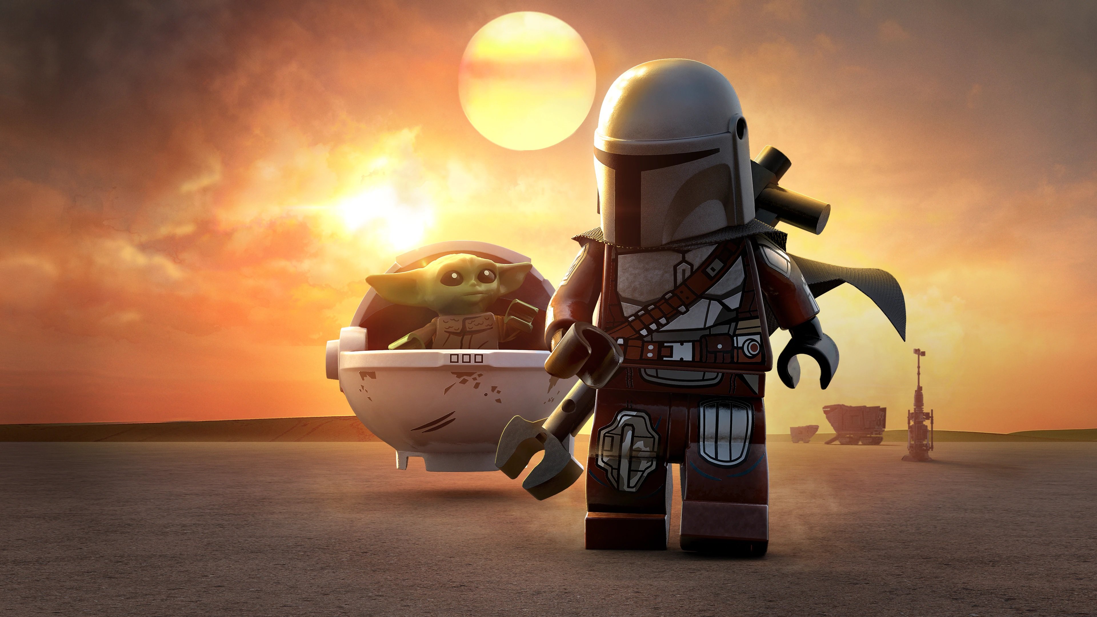 Mandalorian & Grogu: Star Wars Saga Epic 4K Wallpaper