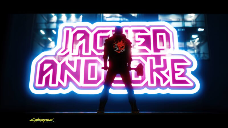 Jacked and Woke: Cyberpunk 2077 Silhouette 4K 5K Wallpaper