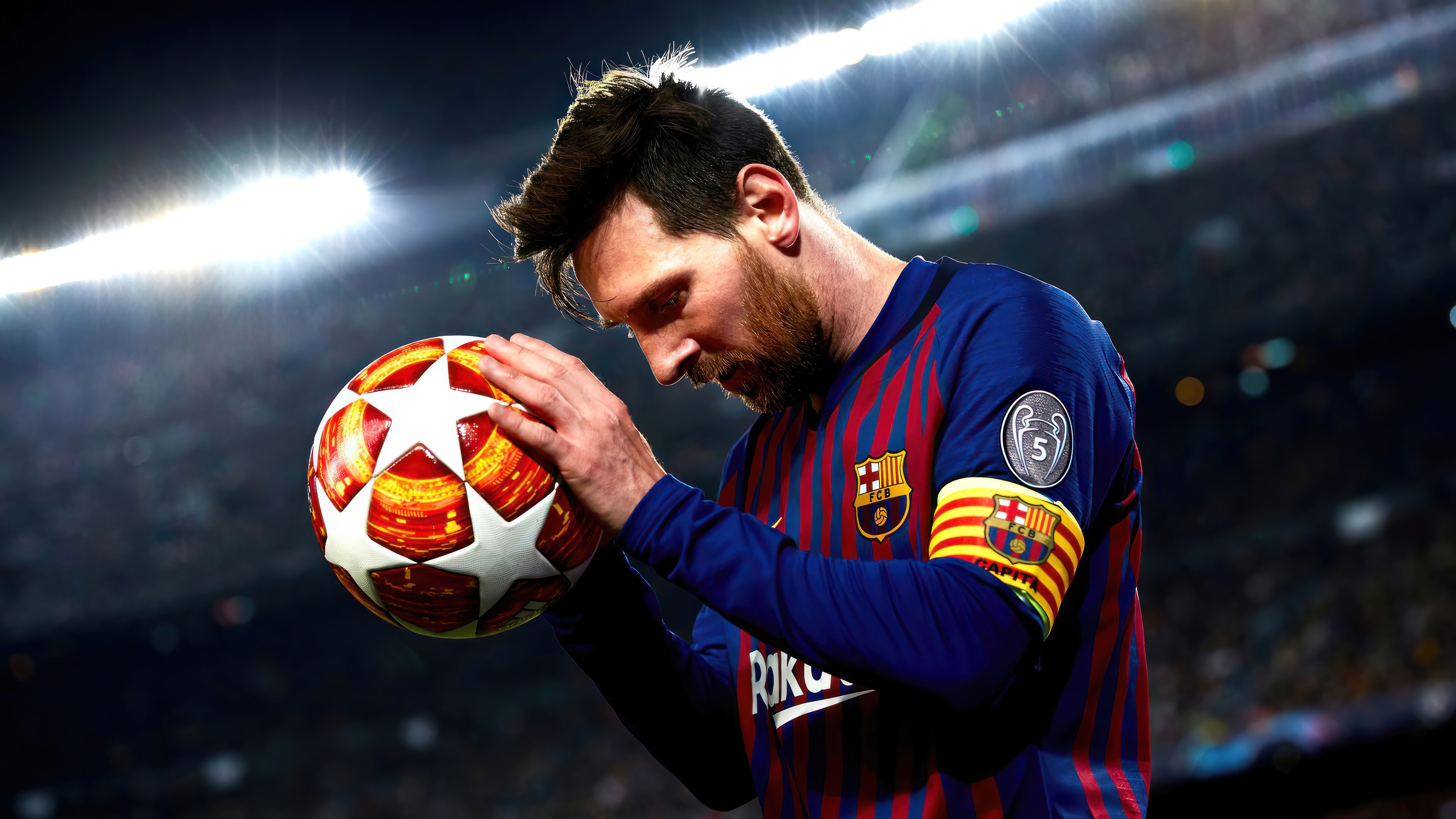 Messi: Barcelona's Legendary Soccer Maestro 4K Wallpaper